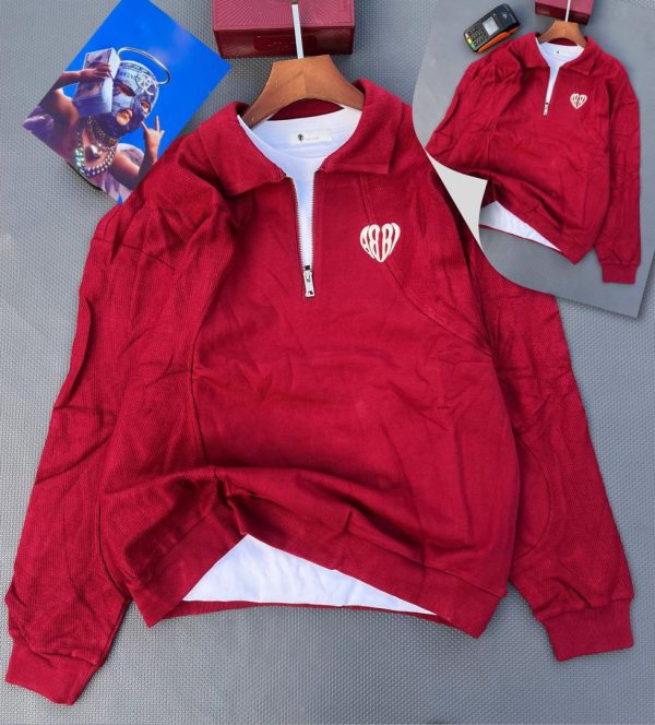 SWEATSHIRT RED ZIP