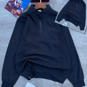 SWEATSHIRT DEEP BLUE ZIPPED