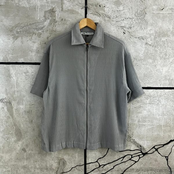 Zara zipper Tee Grey