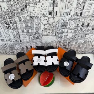 Hermes leather slippers