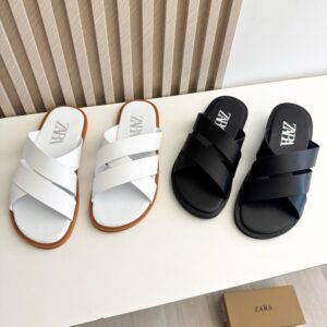 Zara leather slippers in 2 colors