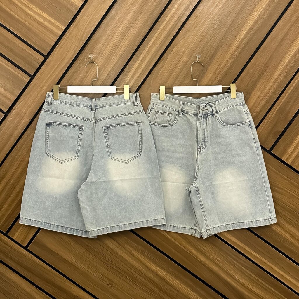 Short jeans washed blue