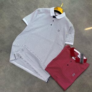 TOMMY POLO IN WHITE & RED