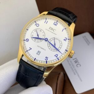 I W C AUTOMATIC BLACK LEATHER STRAP