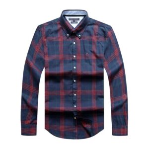 Tommy Hilfiger red and blue checkered long-sleeve button-down