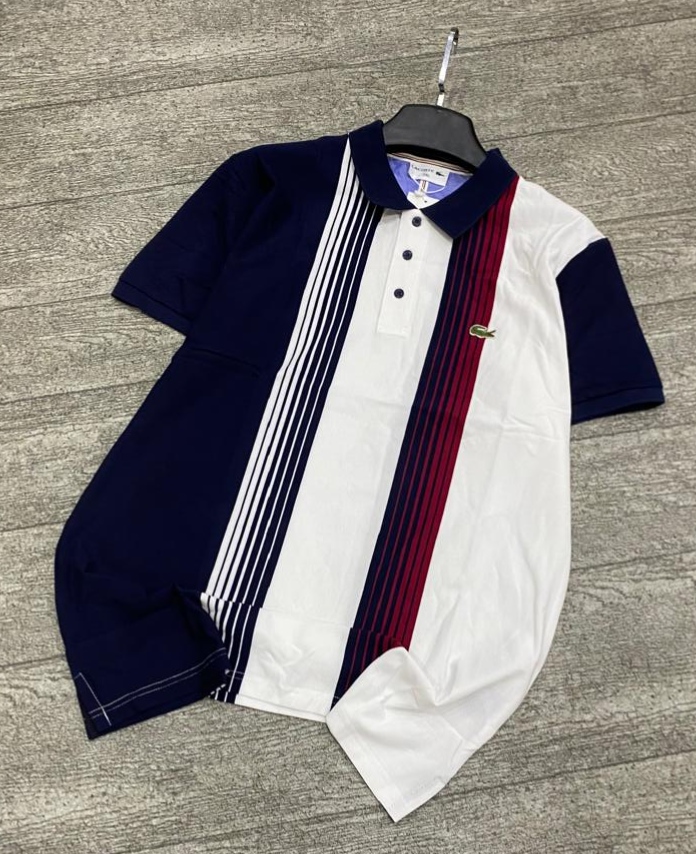 POLO SHIRT WHITE/BLUE/RED