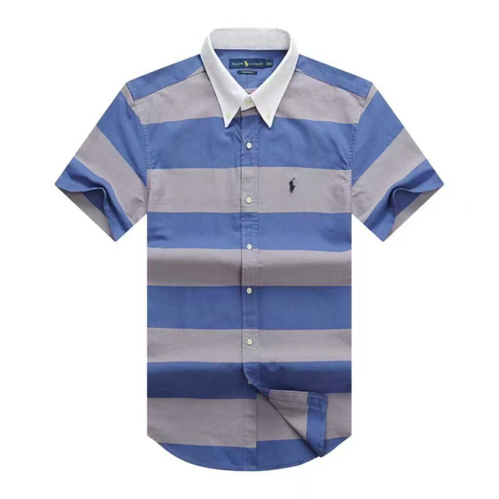 BLUE & GREY SHIRT SHORTSLEEVE