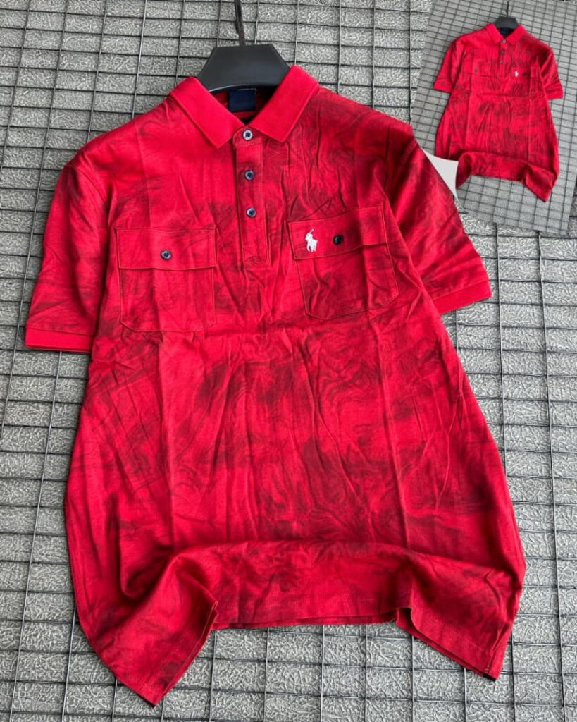 RED MARBLE PATTERN SHIRT