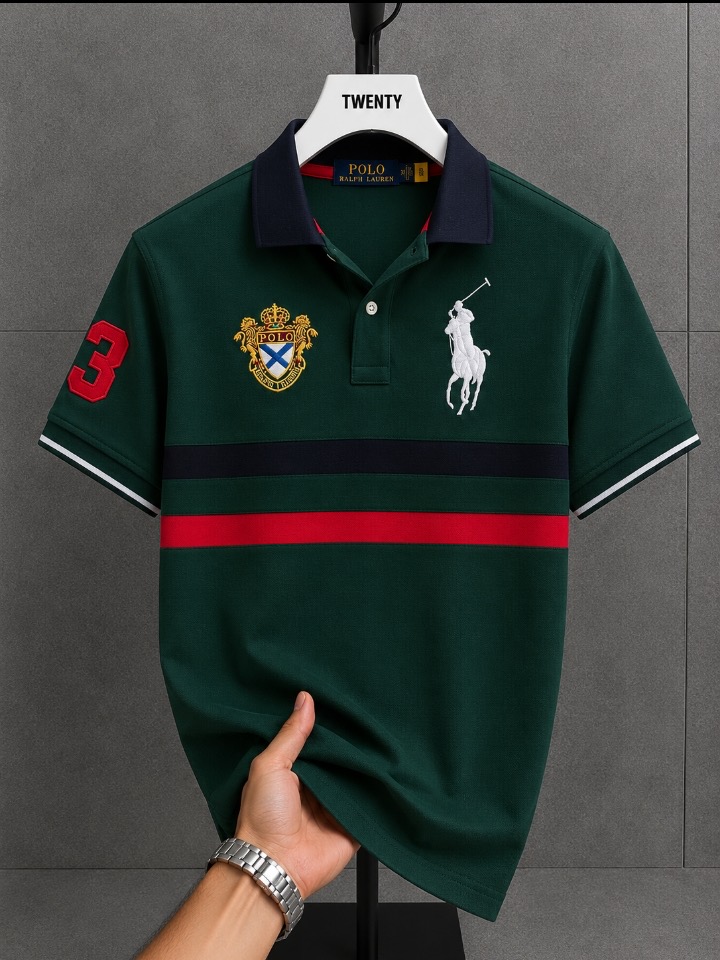 GREEN STRIPES POLO